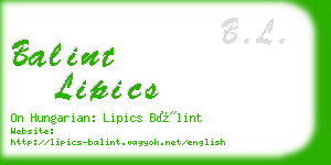 balint lipics business card